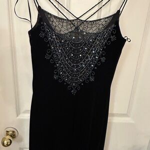 Black Sheath Cocktail Dress with Spaghetti Straps